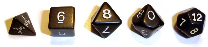 d4, d6, d8, d10, and d12