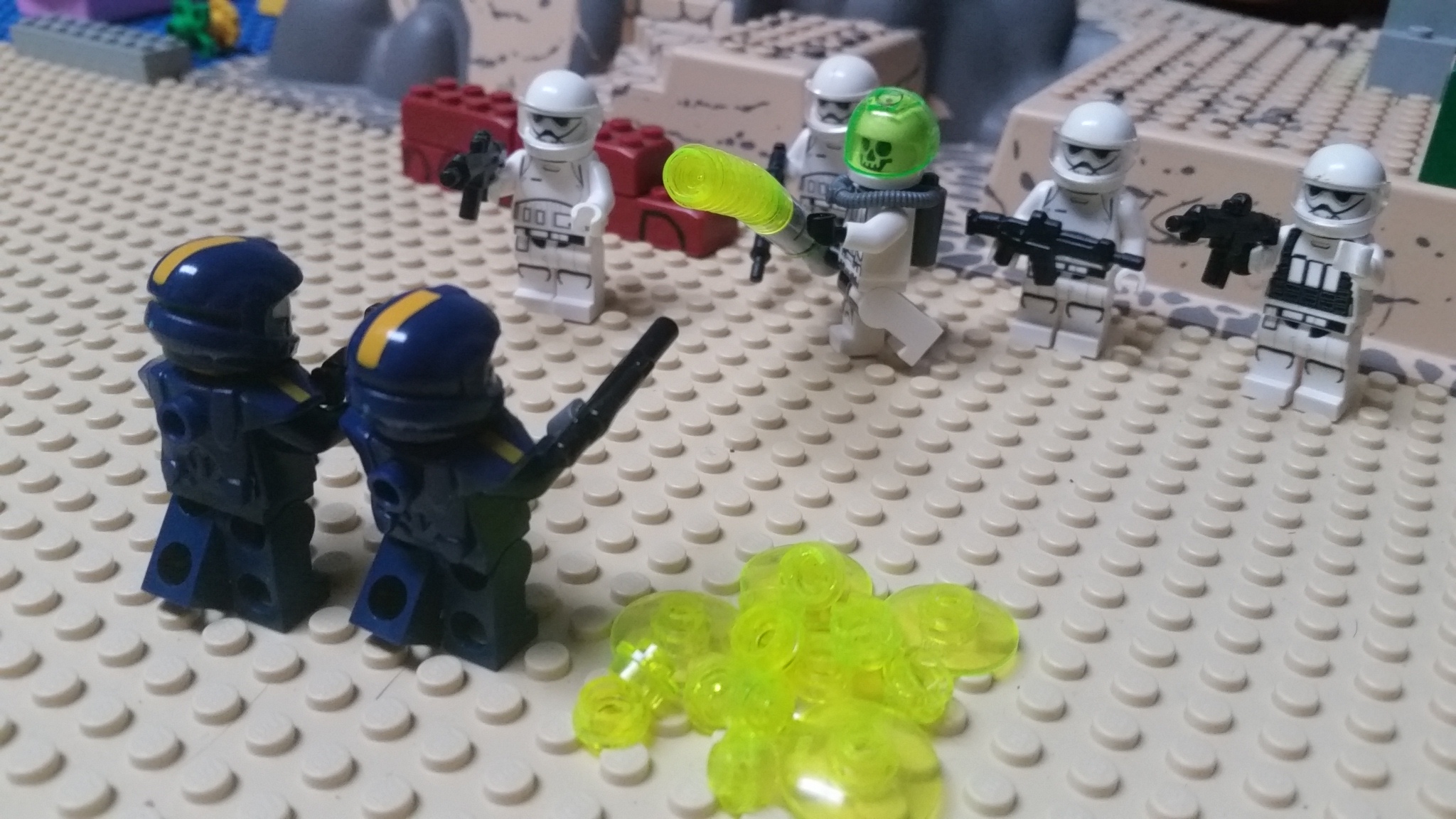 Generation III Advanced Shock Troopers and a Desolator unit engaging rebel aligned mercenaries